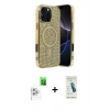 MARSİLYAN™- iPhone 16 Pro Kılıf Eksen Çizgi - Şeffaf Pasifik Cam Ekran Koruyucu + Raze Metal Kamera Lens - BZ