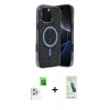 MARSİLYAN™- iPhone 16 Pro Kılıf Eksen Çizgi - Şeffaf Pasifik Cam Ekran Koruyucu + Raze Metal Kamera Lens - BZ