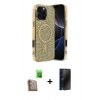 MARSİLYAN™- iPhone 16 Pro Kılıf Eksen Çizgi - Siyah 3D Antistatik Hayalet Cam Ekran Koruyucu + Raze Metal Kamera Lens - CLTM