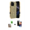 MARSİLYAN™- iPhone 16 Pro Kılıf Eksen Çizgi - Siyah 3D Antistatik Mat Seramik Nano Ekran Koruyucu + Raze Metal Kamera Lens - CLTM