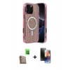 MARSİLYAN™- iPhone 16 Pro Kılıf Eksen Çizgi - Siyah 3D Antistatik Mat Seramik Nano Ekran Koruyucu + Raze Metal Kamera Lens - CLTM