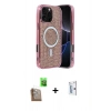 MARSİLYAN™- iPhone 16 Pro Kılıf Eksen Çizgi - Siyah Bilvis 0.18mm Plus Cam Ekran Koruyucu + Raze Metal Kamera Lens - CLTM