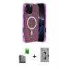 MARSİLYAN™- iPhone 16 Pro Kılıf Eksen Çizgi - Siyah Bilvis 3D Mat Cam Ekran Koruyucu + Raze Metal Kamera Lens - SH