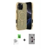 MARSİLYAN™- iPhone 16 Pro Kılıf Eksen Çizgi - Siyah Bilvis 3D Mat Cam Ekran Koruyucu + Raze Metal Kamera Lens - BZ