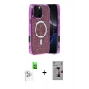 MARSİLYAN™- iPhone 16 Pro Kılıf Eksen Çizgi - Siyah Bilvis 3D Mat Cam Ekran Koruyucu + Raze Metal Kamera Lens - BZ