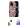 MARSİLYAN™- iPhone 16 Pro Kılıf Eksen Çizgi - Siyah Bilvis 5in1 5D Magic Hayalet Cam Ekran Koruyucu + Raze Metal Kamera Lens - CLTM