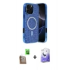 MARSİLYAN™- iPhone 16 Pro Kılıf Eksen Çizgi - Siyah Bilvis 5in1 5D Magic Hayalet Cam Ekran Koruyucu + Raze Metal Kamera Lens - CLTM