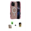 MARSİLYAN™- iPhone 16 Pro Kılıf Eksen Çizgi - Siyah Buffer Cam Ekran Koruyucu + Raze Metal Kamera Lens - CLTM