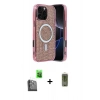 MARSİLYAN™- iPhone 16 Pro Kılıf Eksen Çizgi - Siyah Joko Magic 5D Hayalet Cam + Raze Metal Kamera Lens - SH