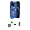 MARSİLYAN™- iPhone 16 Pro Kılıf Eksen Çizgi - Siyah Joko Magic 5D Hayalet Cam + Raze Metal Kamera Lens - SH
