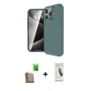 MARSİLYAN™- iPhone 16 Pro Kılıf Eksen Form Prime - Şeffaf Pasifik Cam Ekran Koruyucu + Raze Metal Kamera Lens - CLTM