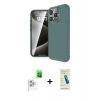 MARSİLYAN™- iPhone 16 Pro Kılıf Eksen Form Prime - Şeffaf Pasifik Cam Ekran Koruyucu + Raze Metal Kamera Lens - BZ