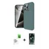 MARSİLYAN™- iPhone 16 Pro Kılıf Eksen Form Prime - Siyah 360 Mat Full Body Arka Koruyucu + Raze Metal Kamera Lens - BZ