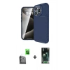 MARSİLYAN™- iPhone 16 Pro Kılıf Eksen Form Prime - Siyah 360 Mat Full Body Arka Koruyucu + Raze Metal Kamera Lens - SH