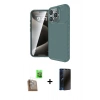 MARSİLYAN™- iPhone 16 Pro Kılıf Eksen Form Prime - Siyah 3D Antistatik Hayalet Cam Ekran Koruyucu + Raze Metal Kamera Lens - CLTM