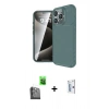 MARSİLYAN™- iPhone 16 Pro Kılıf Eksen Form Prime - Siyah Bilvis 0.18mm Plus Cam Ekran Koruyucu + Raze Metal Kamera Lens - SH