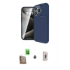 MARSİLYAN™- iPhone 16 Pro Kılıf Eksen Form Prime - Siyah Bilvis 3D Cam Ekran Koruyucu + Raze Metal Kamera Lens - CLTM