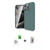 MARSİLYAN™- iPhone 16 Pro Kılıf Eksen Form Prime - Siyah Bilvis 3D Cam Ekran Koruyucu + Raze Metal Kamera Lens - BZ