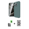 MARSİLYAN™- iPhone 16 Pro Kılıf Eksen Form Prime - Siyah Bilvis 3D Mat Cam Ekran Koruyucu + Raze Metal Kamera Lens - SH