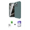 MARSİLYAN™- iPhone 16 Pro Kılıf Eksen Form Prime - Siyah Bilvis 5in1 3D Magic Cam Ekran Koruyucu + Raze Metal Kamera Lens - BZ