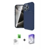 MARSİLYAN™- iPhone 16 Pro Kılıf Eksen Form Prime - Siyah Bilvis 5in1 3D Magic Cam Ekran Koruyucu + Raze Metal Kamera Lens - BZ