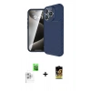 MARSİLYAN™- iPhone 16 Pro Kılıf Eksen Form Prime - Siyah Buffer Cam Ekran Koruyucu + Raze Metal Kamera Lens - BZ