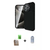 MARSİLYAN™- iPhone 16 Pro Kılıf Eksen Form Prime - Siyah Joko Magic 5D Cam + Raze Metal Kamera Lens - CLTM