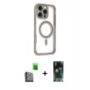 MARSİLYAN™- iPhone 16 Pro Kılıf Eksen Klasik Koleksiyonu - Siyah 360 Mat Full Body Arka Koruyucu + Raze Metal Kamera Lens - SH