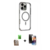 MARSİLYAN™- iPhone 16 Pro Kılıf Eksen Klasik Koleksiyonu - Siyah 3D Antistatik Mat Seramik Nano Ekran Koruyucu + Raze Metal Kamera Lens - CLTM