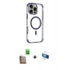 MARSİLYAN™- iPhone 16 Pro Kılıf Eksen Klasik Koleksiyonu - Siyah 3D Antistatik Seramik Nano Ekran Koruyucu + Raze Metal Kamera Lens - CLTM