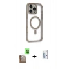 MARSİLYAN™- iPhone 16 Pro Kılıf Eksen Klasik Koleksiyonu - Siyah Bilvis 0.18mm Plus Cam Ekran Koruyucu + Raze Metal Kamera Lens - CLTM
