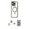 MARSİLYAN™- iPhone 16 Pro Kılıf Eksen Klasik Koleksiyonu - Siyah Bilvis 3D Mat Cam Ekran Koruyucu + Beyaz Raze Metal Kamera Lens