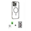 MARSİLYAN™- iPhone 16 Pro Kılıf Eksen Klasik Koleksiyonu - Siyah Bilvis 3D Mat Cam Ekran Koruyucu + Raze Metal Kamera Lens - BZ