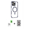 MARSİLYAN™- iPhone 16 Pro Kılıf Eksen Klasik Koleksiyonu - Siyah Bilvis 3D Mat Cam Ekran Koruyucu + Raze Metal Kamera Lens - BZ