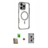MARSİLYAN™- iPhone 16 Pro Kılıf Eksen Klasik Koleksiyonu - Siyah Bilvis 3D Mat Cam Ekran Koruyucu + Raze Metal Kamera Lens - CLTM