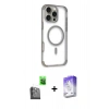MARSİLYAN™- iPhone 16 Pro Kılıf Eksen Klasik Koleksiyonu - Siyah Bilvis 5in1 3D Magic Cam Ekran Koruyucu + Raze Metal Kamera Lens - SH