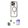 MARSİLYAN™- iPhone 16 Pro Kılıf Eksen Klasik Koleksiyonu - Siyah Bilvis 5in1 3D Magic Cam Ekran Koruyucu + Raze Metal Kamera Lens - SH