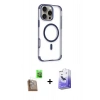 MARSİLYAN™- iPhone 16 Pro Kılıf Eksen Klasik Koleksiyonu - Siyah Bilvis 5in1 5D Magic Hayalet Cam Ekran Koruyucu + Raze Metal Kamera Lens - CLTM
