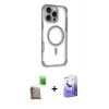 MARSİLYAN™- iPhone 16 Pro Kılıf Eksen Klasik Koleksiyonu - Siyah Bilvis 5in1 5D Magic Hayalet Cam Ekran Koruyucu + Raze Metal Kamera Lens - CLTM