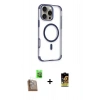 MARSİLYAN™- iPhone 16 Pro Kılıf Eksen Klasik Koleksiyonu - Siyah Buffer Cam Ekran Koruyucu + Raze Metal Kamera Lens - CLTM