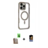 MARSİLYAN™- iPhone 16 Pro Kılıf Eksen Klasik Koleksiyonu - Siyah Buffer Hayalet Cam Ekran Koruyucu + Raze Metal Kamera Lens - CLTM