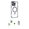 MARSİLYAN™- iPhone 16 Pro Kılıf Eksen Klasik Koleksiyonu - Siyah Joko Magic 5D Cam + Raze Metal Kamera Lens - BZ