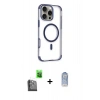 MARSİLYAN™- iPhone 16 Pro Kılıf Eksen Klasik Koleksiyonu - Siyah Joko Magic 5D Cam + Raze Metal Kamera Lens - SH
