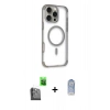 MARSİLYAN™- iPhone 16 Pro Kılıf Eksen Klasik Koleksiyonu - Siyah Joko Magic 5D Cam + Raze Metal Kamera Lens - SH