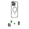 MARSİLYAN™- iPhone 16 Pro Kılıf Eksen Klasik Koleksiyonu - Siyah Joko Magic 5D Hayalet Cam + Raze Metal Kamera Lens - SH