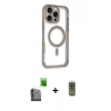 MARSİLYAN™- iPhone 16 Pro Kılıf Eksen Klasik Koleksiyonu - Siyah Joko Magic 5D Hayalet Cam + Raze Metal Kamera Lens - SH