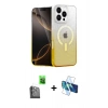 MARSİLYAN™- iPhone 16 Pro Kılıf Eksen Minimal Özel Seri - Siyah 3D Antistatik Cam Ekran Koruyucu + Raze Metal Kamera Lens - SH
