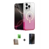 MARSİLYAN™- iPhone 16 Pro Kılıf Eksen Minimal Özel Seri - Siyah 3D Antistatik Hayalet Cam Ekran Koruyucu + Raze Metal Kamera Lens - CLTM