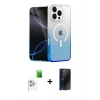 MARSİLYAN™- iPhone 16 Pro Kılıf Eksen Minimal Özel Seri - Siyah 3D Antistatik Hayalet Cam Ekran Koruyucu + Raze Metal Kamera Lens - BZ