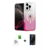 MARSİLYAN™- iPhone 16 Pro Kılıf Eksen Minimal Özel Seri - Siyah 3D Antistatik Hayalet Cam Ekran Koruyucu + Raze Metal Kamera Lens - BZ